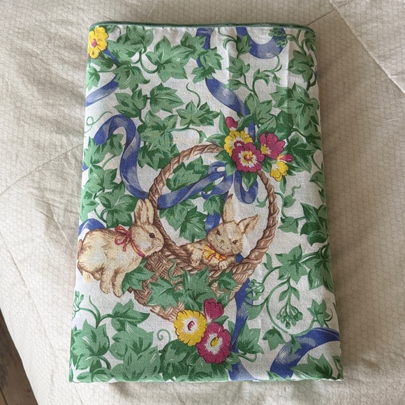 Other - Floral Spring Bunny Print Fabric Table Cloth